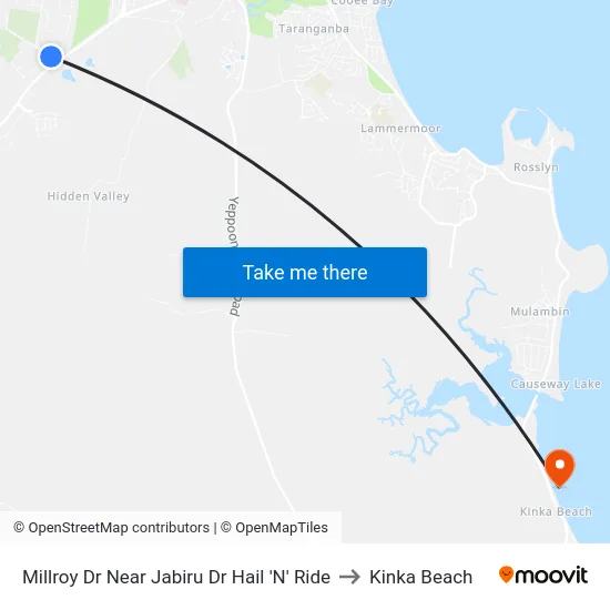 Millroy Dr Near Jabiru Dr Hail 'N' Ride to Kinka Beach map