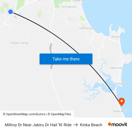 Millroy Dr Near Jabiru Dr Hail 'N' Ride to Kinka Beach map