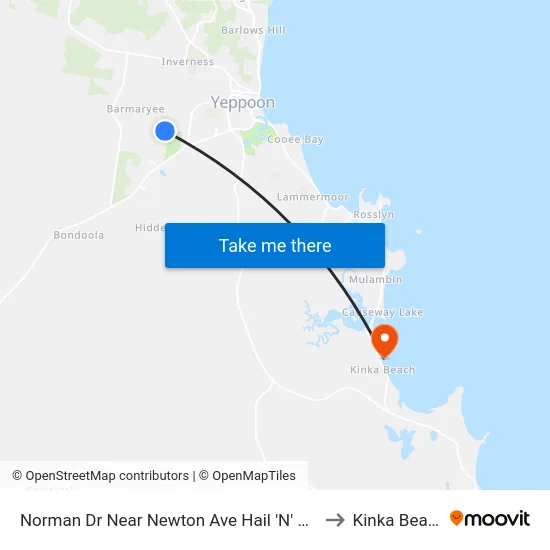 Norman Dr Near Newton Ave Hail 'N' Ride to Kinka Beach map