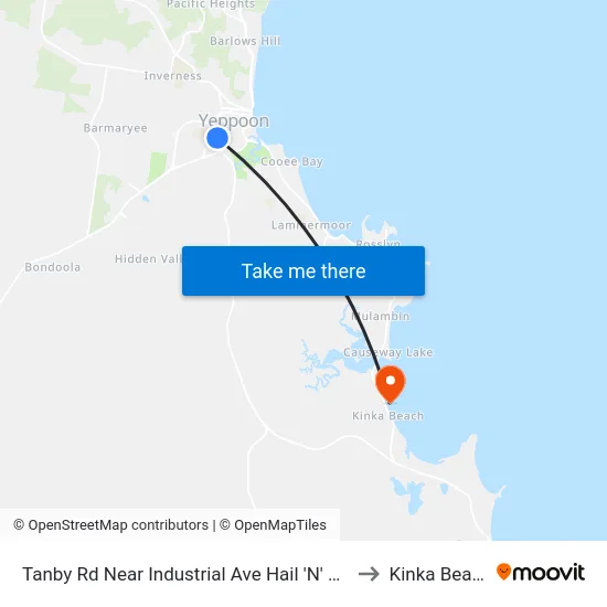 Tanby Rd Near Industrial Ave Hail 'N' Ride to Kinka Beach map