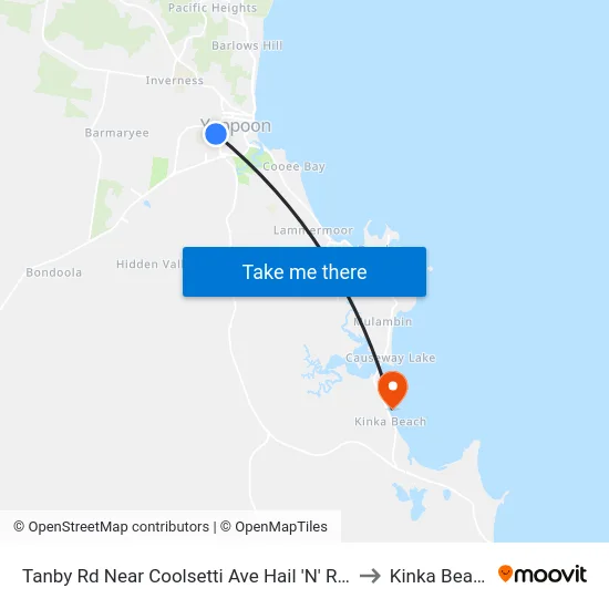 Tanby Rd Near Coolsetti Ave Hail 'N' Ride to Kinka Beach map