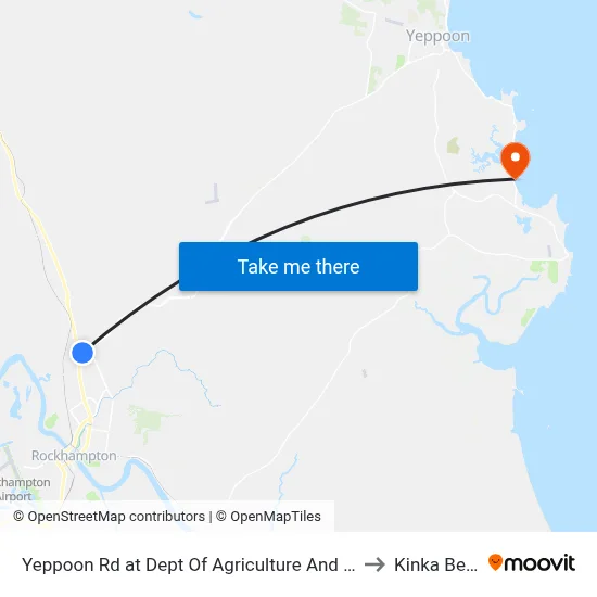 Yeppoon Rd at Dept Of Agriculture And Fisheries to Kinka Beach map