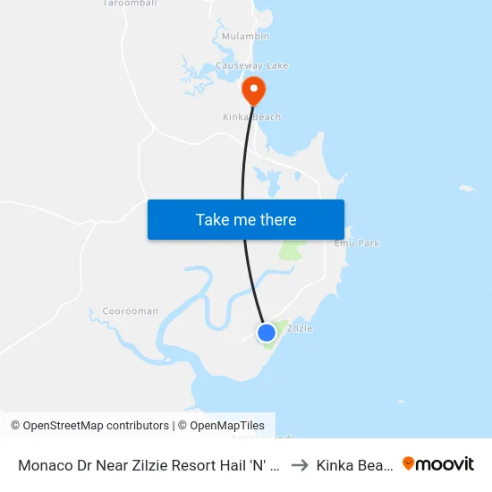 Monaco Dr Near Zilzie Resort Hail 'N' Ride to Kinka Beach map