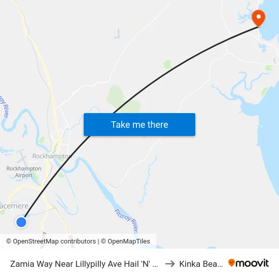 Zamia Way Near Lillypilly Ave Hail 'N' Ride to Kinka Beach map