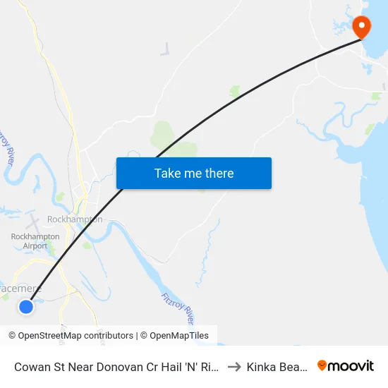 Cowan St Near Donovan Cr Hail 'N' Ride to Kinka Beach map