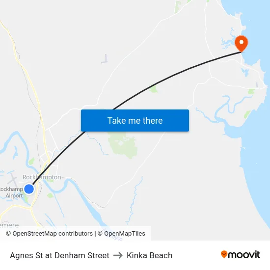 Agnes St at Denham Street to Kinka Beach map