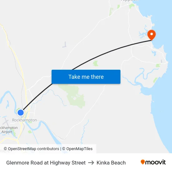 Glenmore Road at Highway Street to Kinka Beach map
