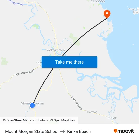 Mount Morgan State School to Kinka Beach map