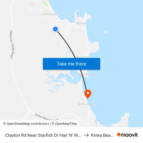 Clayton Rd Near Starfish Dr Hail 'N' Ride to Kinka Beach map