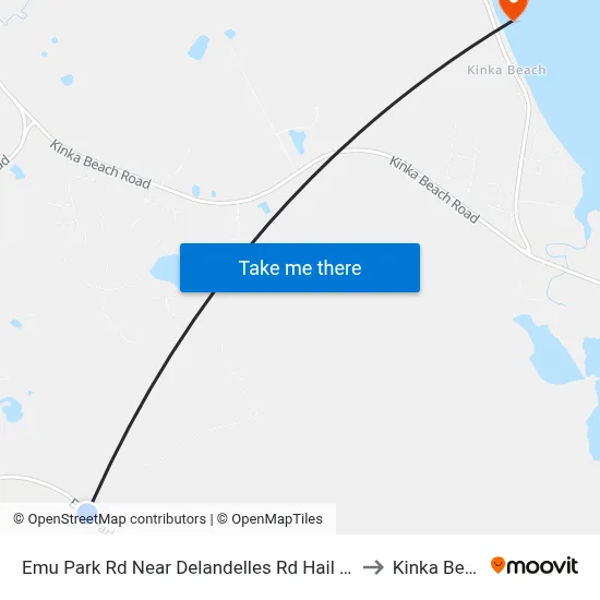 Emu Park Rd Near Delandelles Rd Hail 'N' Ride to Kinka Beach map