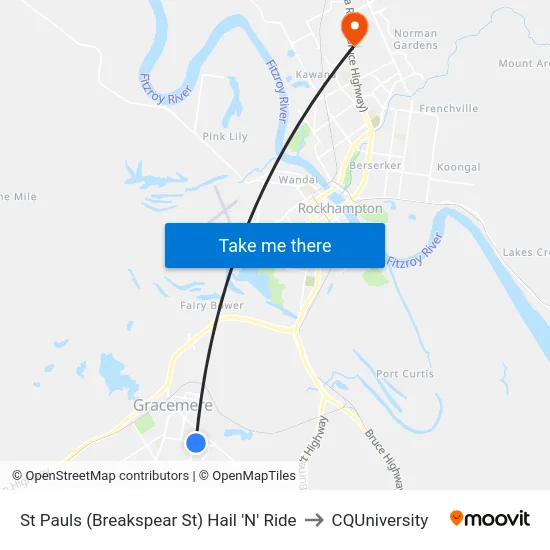 St Pauls (Breakspear St) Hail 'N' Ride to CQUniversity map