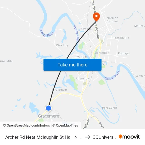 Archer Rd Near Mclaughlin St Hail 'N' Ride to CQUniversity map