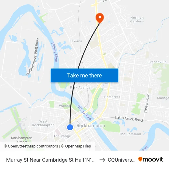 Murray St Near Cambridge St Hail 'N' Ride to CQUniversity map