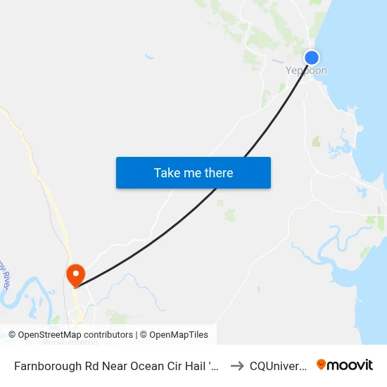 Farnborough Rd Near Ocean Cir Hail 'N' Ride to CQUniversity map