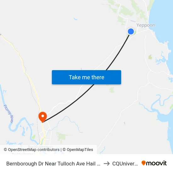 Bernborough Dr Near Tulloch Ave Hail 'N' Ride to CQUniversity map