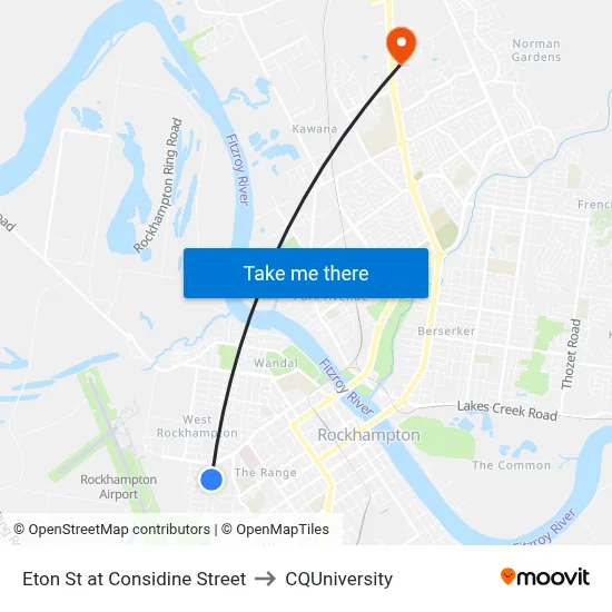Eton St at Considine Street to CQUniversity map
