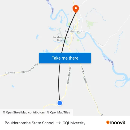 Bouldercombe State School to CQUniversity map
