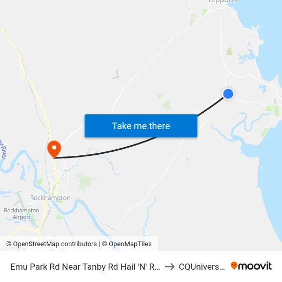 Emu Park Rd Near Tanby Rd Hail 'N' Ride to CQUniversity map