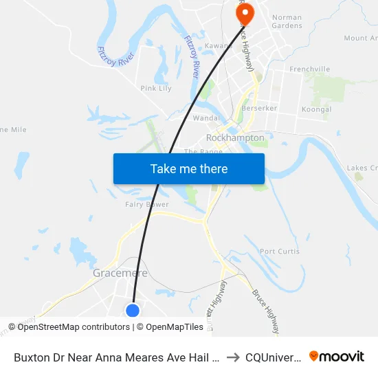 Buxton Dr Near Anna Meares Ave Hail 'N' Ride to CQUniversity map