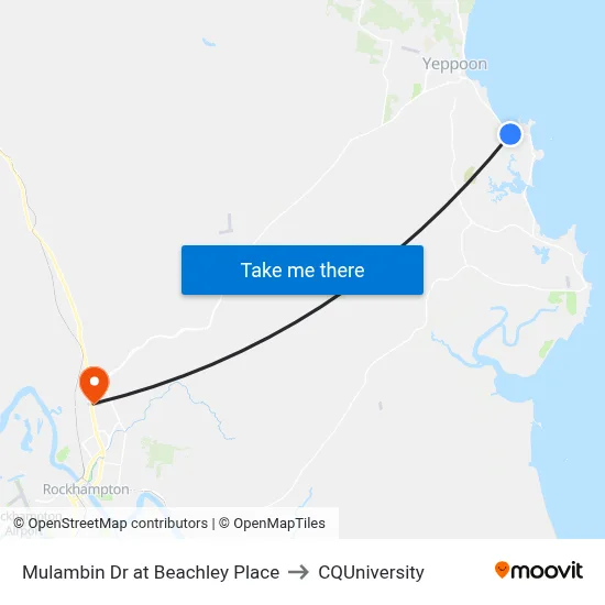 Mulambin Dr at Beachley Place to CQUniversity map