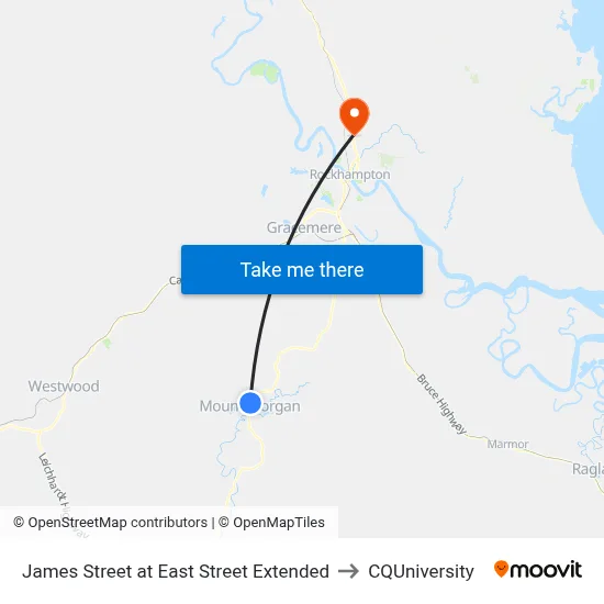 James Street at East Street Extended to CQUniversity map