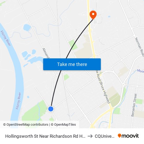 Hollingsworth St Near Richardson Rd Hail 'N' Ride to CQUniversity map