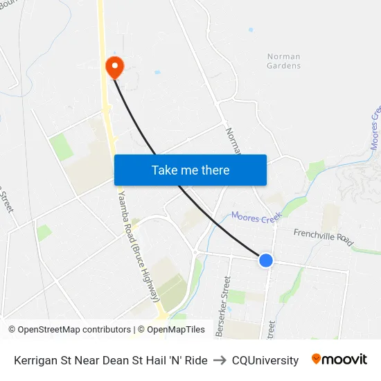 Kerrigan St Near Dean St Hail 'N' Ride to CQUniversity map