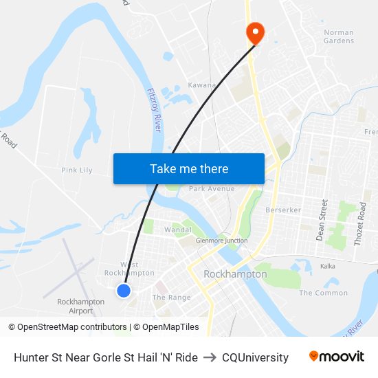 Hunter St Near Gorle St Hail 'N' Ride to CQUniversity map
