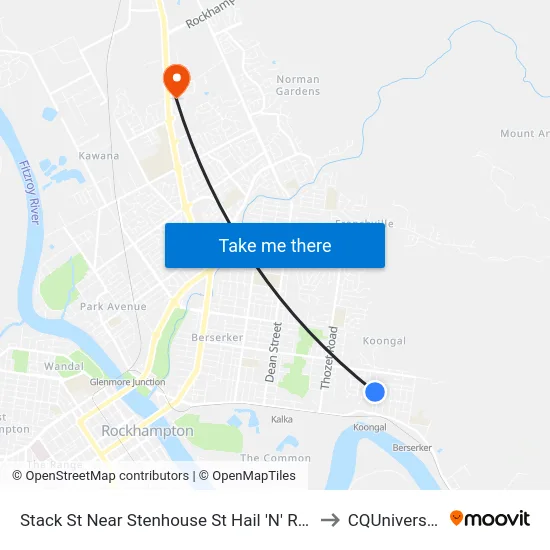 Stack St Near Stenhouse St Hail 'N' Ride to CQUniversity map