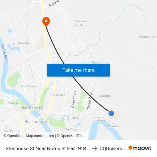 Stenhouse St Near Norris St Hail 'N' Ride to CQUniversity map