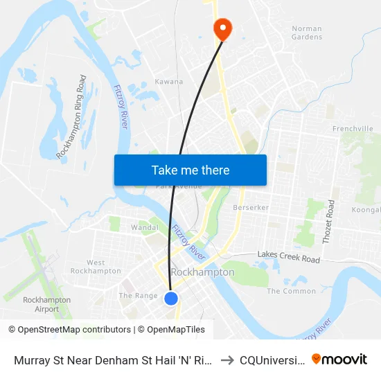 Murray St Near Denham St Hail 'N' Ride to CQUniversity map