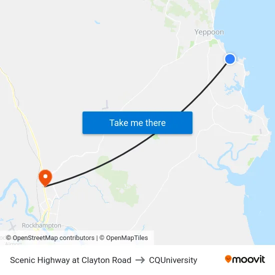 Scenic Highway at Clayton Road to CQUniversity map