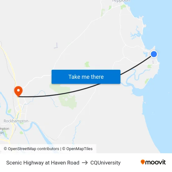 Scenic Highway at Haven Road to CQUniversity map