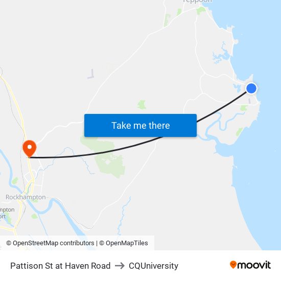 Pattison St at Haven Road to CQUniversity map