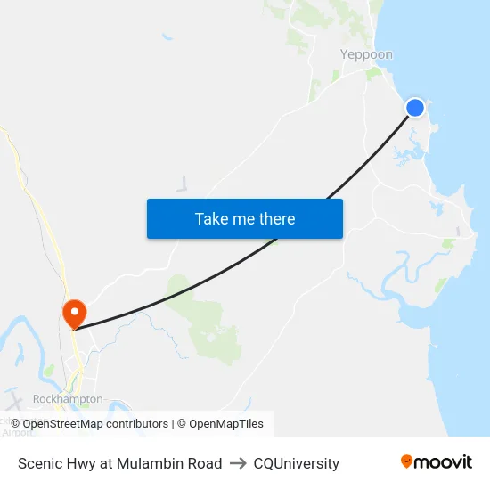 Scenic Hwy at Mulambin Road to CQUniversity map