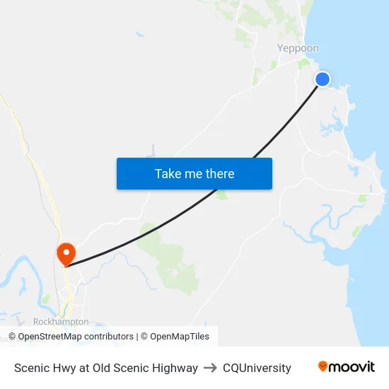 Scenic Hwy at Old Scenic Highway to CQUniversity map
