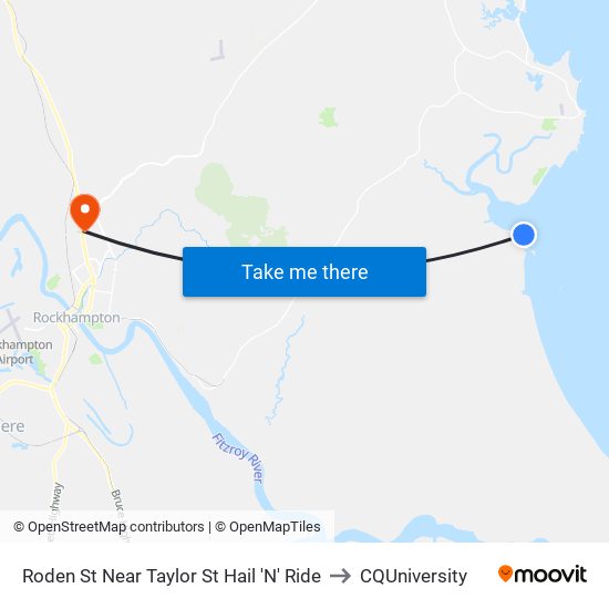 Roden St Near Taylor St Hail 'N' Ride to CQUniversity map