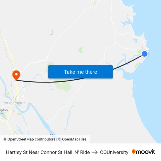 Hartley St Near Connor St Hail 'N' Ride to CQUniversity map