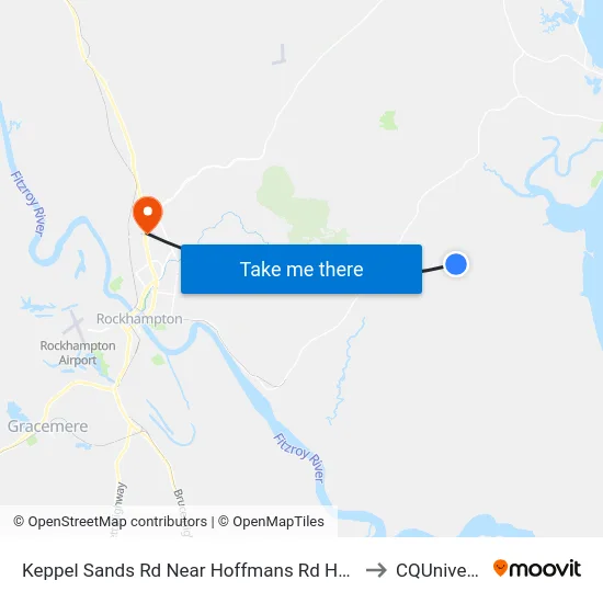 Keppel Sands Rd Near Hoffmans Rd Hail 'N' Ride to CQUniversity map