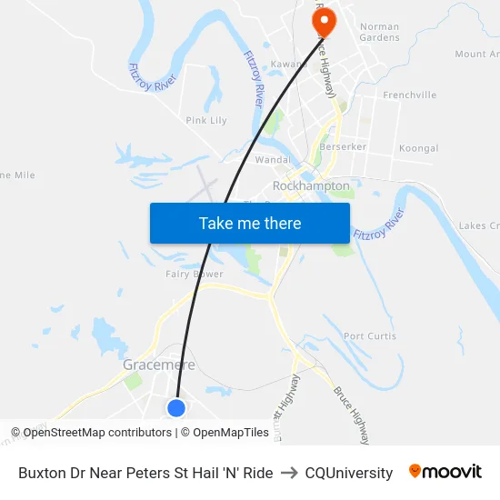 Buxton Dr Near Peters St Hail 'N' Ride to CQUniversity map