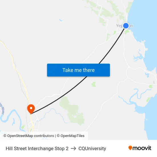 Hill Street Interchange Stop 2 to CQUniversity map