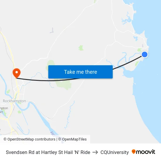 Svendsen Rd at Hartley St Hail 'N' Ride to CQUniversity map