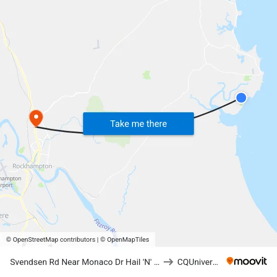 Svendsen Rd Near Monaco Dr Hail 'N' Ride to CQUniversity map