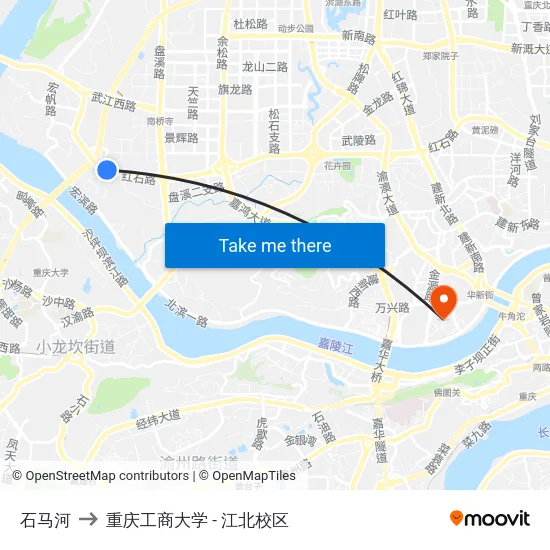 石马河 to 重庆工商大学 - 江北校区 map