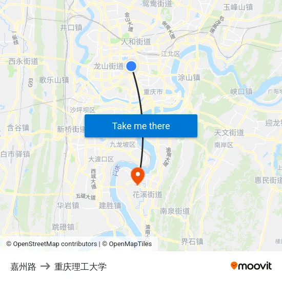 嘉州路 to 重庆理工大学 map