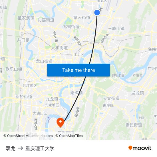 双龙 to 重庆理工大学 map
