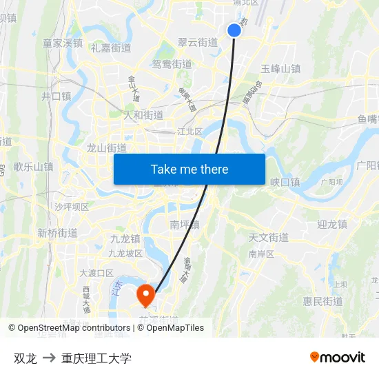 双龙 to 重庆理工大学 map