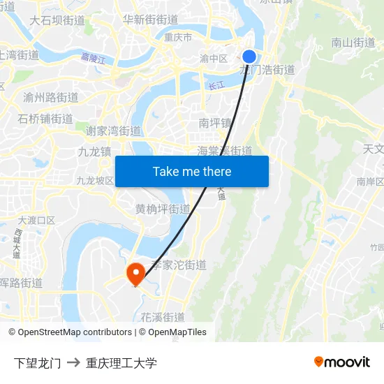 下望龙门 to 重庆理工大学 map