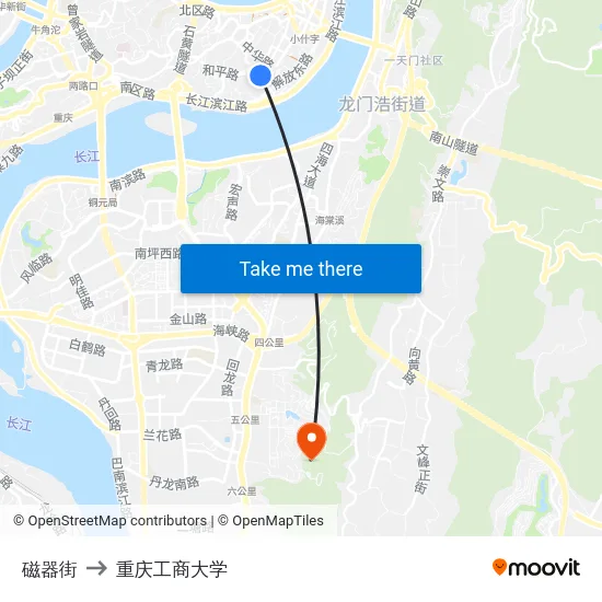 磁器街 to 重庆工商大学 map