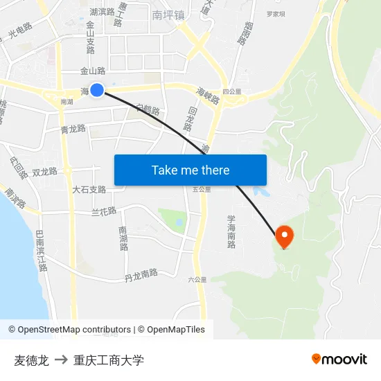 麦德龙 to 重庆工商大学 map
